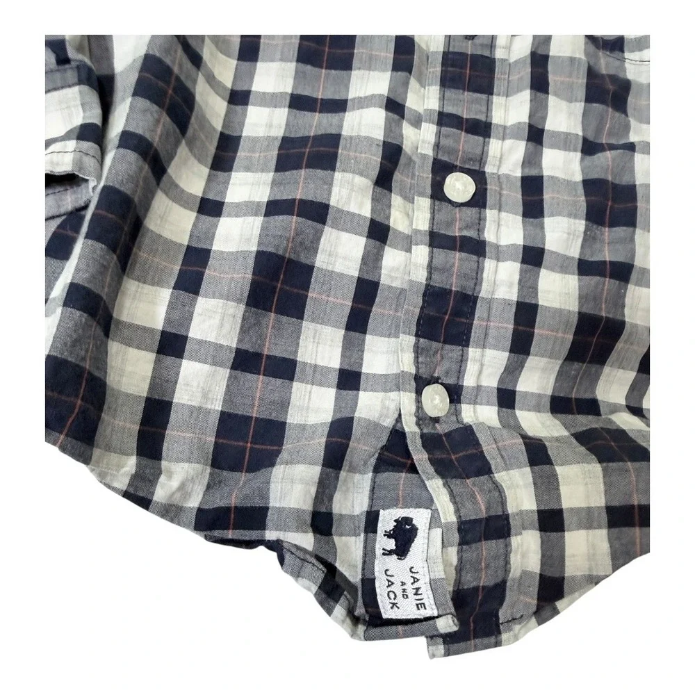Carter's Janie and Jack Shirts Kids 2T Plaid Flannel Gingham Mint Bundle‎ 4pc